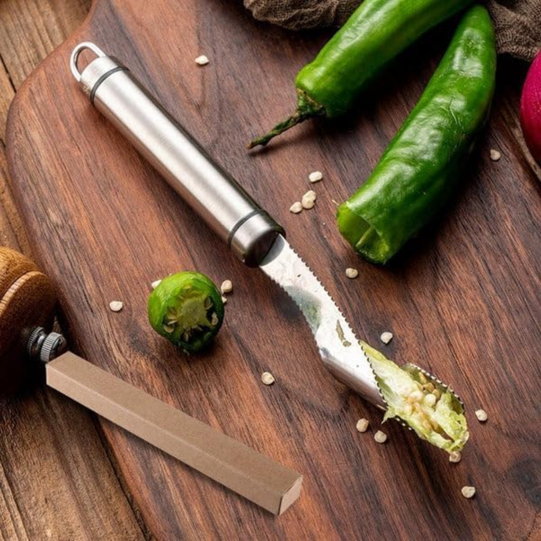 SliceCore™ – Paprika-Entkerner & Samenentferner für müheloses Schneiden