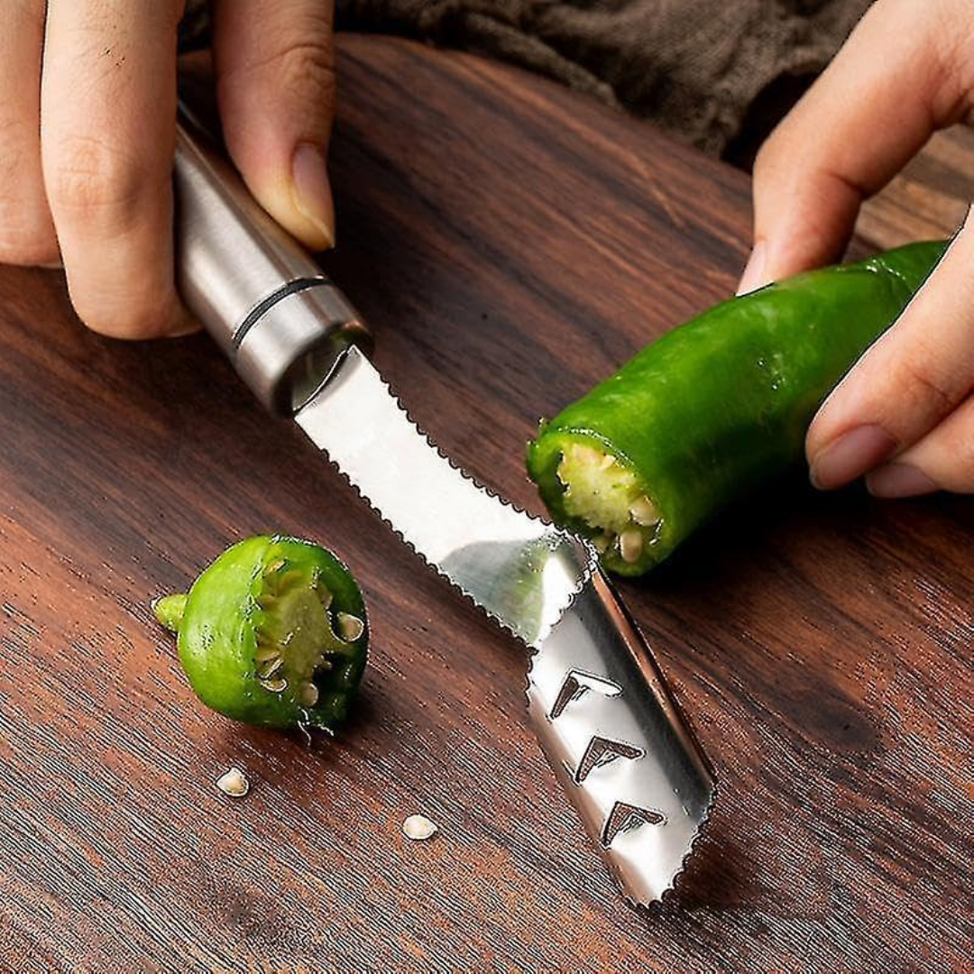 SliceCore™ – Paprika-Entkerner & Samenentferner für müheloses Schneiden