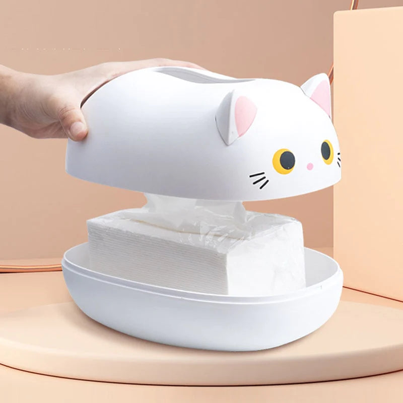 Elegatto™ – Niedliche Katzen-Tissue-Box mit Zahnstocherhalter & viel Stauraum